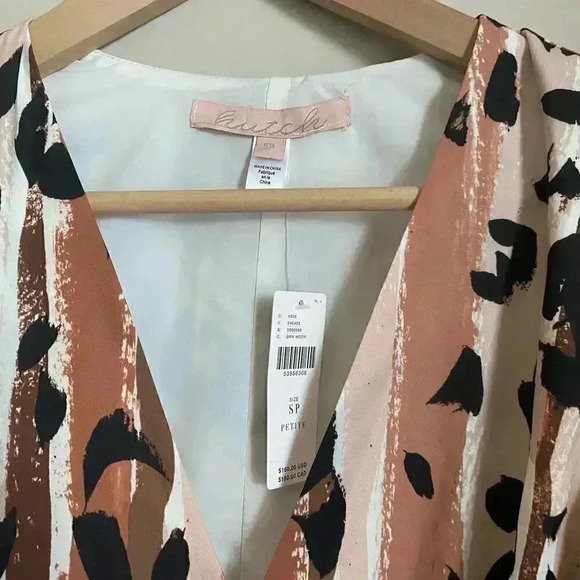 Anthropologie Blaise Wrap Mini‎ Dress Brown Motif - Picture 10 of 10